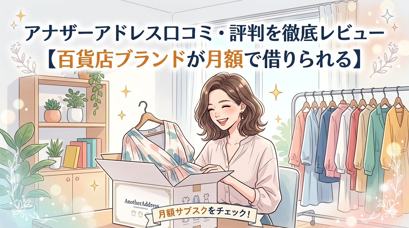 アナザーアドレス口コミ・評判を徹底レビュー【百貨店ブランドが月額で借りられる】